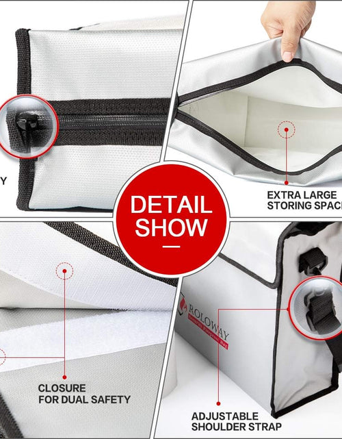 Load image into Gallery viewer, Fireproof Document &amp; Money Bags, Large Fireproof &amp; Water Resistant Bag (15 X 12 X 5 Inches), Fireproof Folder Safe Bag for Cash, Valuables &amp; Passport, with Silicone Coating &amp; Zipper Closure
