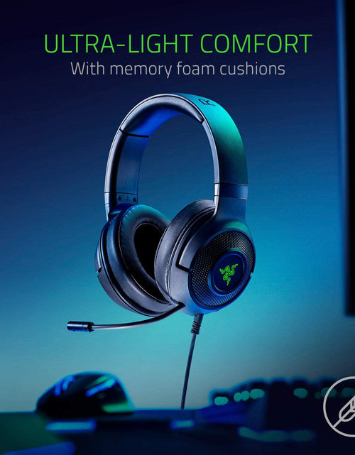 Load image into Gallery viewer, Kraken X USB Ultralight Gaming Headset: 7.1 Surround Sound - Lightweight Frame - Green Logo Lighting - Integrated Audio Controls - Bendable Cardioid Microphone - for PC - Classic Black
