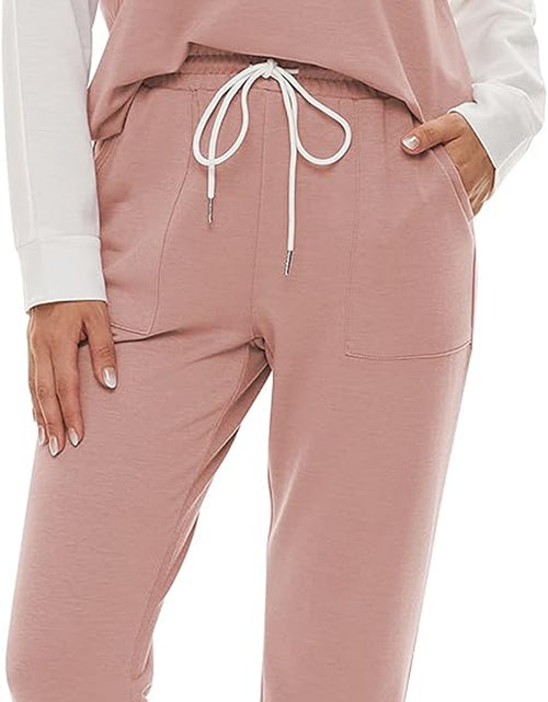 Load image into Gallery viewer, Two Piece Outfits for Women,Long Sleeve Crewneck Pullover Tops and Pants Sweatsuits Lounge Set with Pockets
