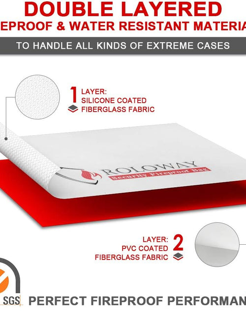 Load image into Gallery viewer, Fireproof Document &amp; Money Bags, Large Fireproof &amp; Water Resistant Bag (15 X 12 X 5 Inches), Fireproof Folder Safe Bag for Cash, Valuables &amp; Passport, with Silicone Coating &amp; Zipper Closure
