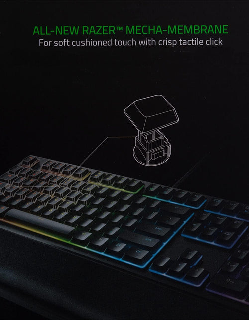 Load image into Gallery viewer, Ornata Chroma Gaming Keyboard: Hybrid Mechanical Key Switches - Customizable Chroma RGB Lighting - Individually Backlit Keys - Detachable Plush Wrist Rest - Programmable Macro Functionality
