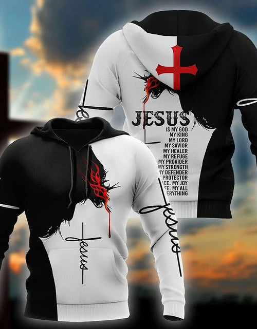 Load image into Gallery viewer, 3D Christian Jesus Hoodies for Men Women Unisex Praying Hands Sweatshirt Pullover King Printed Sweater
