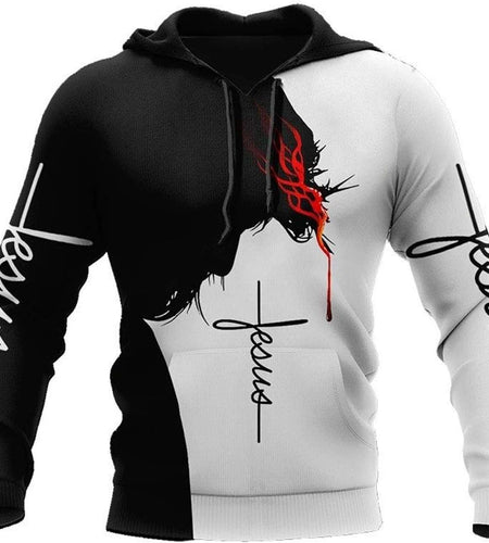 3D Christian Jesus Hoodies for Men Women Unisex Praying Hands Sweatshirt Pullover King Printed Sweater