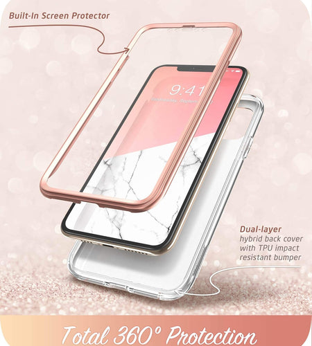 Cosmo Series Case for Iphone 11 Pro Max 2019 Release, Slim Full-Body Stylish Protective Case with Built-In Screen Protector (Marble)