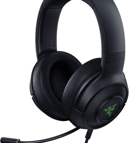 Kraken X USB Ultralight Gaming Headset: 7.1 Surround Sound - Lightweight Frame - Green Logo Lighting - Integrated Audio Controls - Bendable Cardioid Microphone - for PC - Classic Black